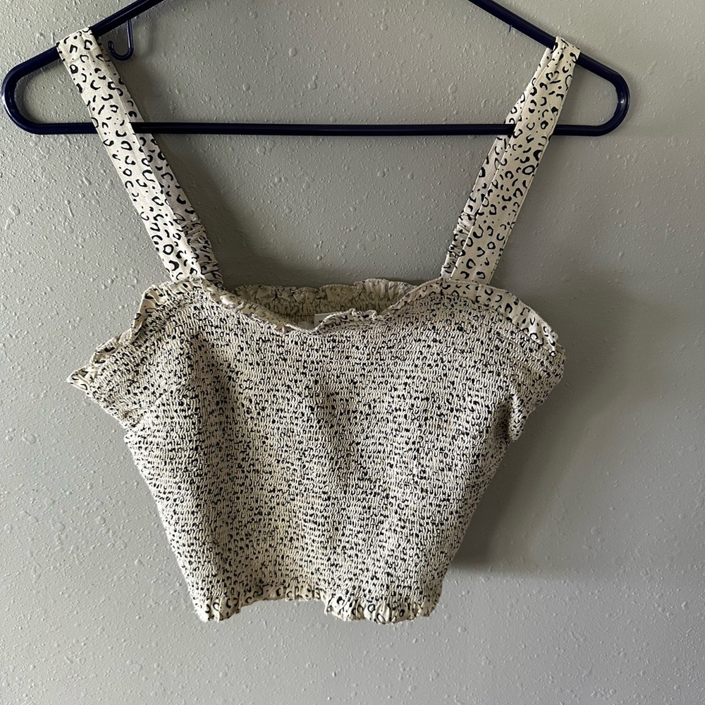 Japna Leopard Cropped Tank Top and Skirt Set Size Medium